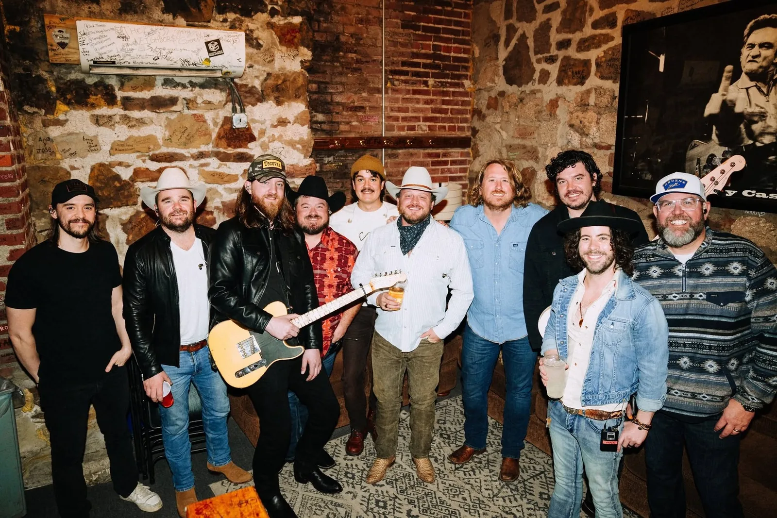 Jeremy Moyers with fellow musicians backstage